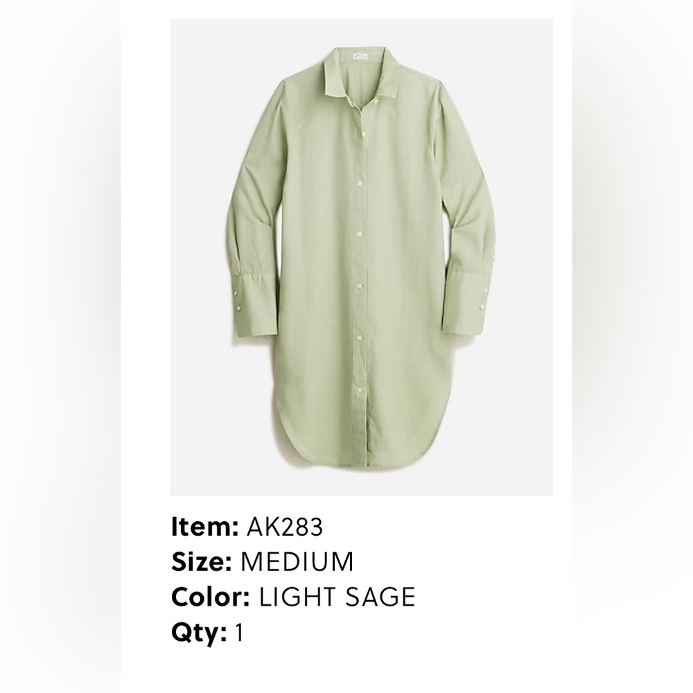 Light worn J Crew Button Down Blouse size medium in Sage